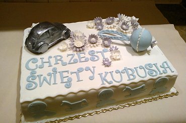 chrzest Kubusia #chrzest #torty #TortNaChrzciny #garbus #samochód