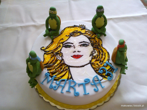 Marta i żółwie ninja #TortyOkolicznościowe #torty #twarz #głowa #head #ninja #ŻółwieNinja #skorupiaki #tort