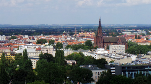 Wrocław - KATEDRA Św. Jana Chrzciciela- Punkt widokowy - widok na kościół św. Michała
