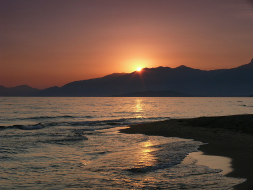 Zachód słońca na naszej plaży, #Campania #Neapol #Włochy