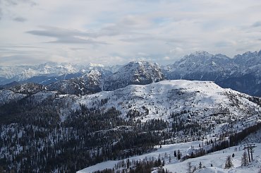 Widok z punktu ciut powyżej platformy na Gartnerkofel #Alpy #Austria #Narty #Nassfeld