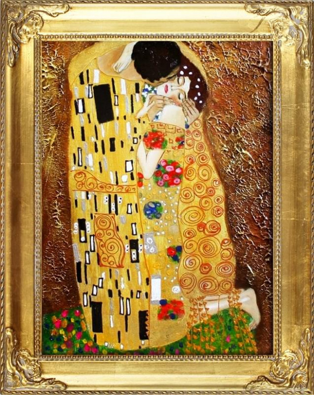 Gustav Klimt -Der Kuss -47x37cm Ölgemälde Handgemalt Leinwand Rahmen Sygniert G06154
cena 69 euro.
wysylka 0 euro.
malowany recznie