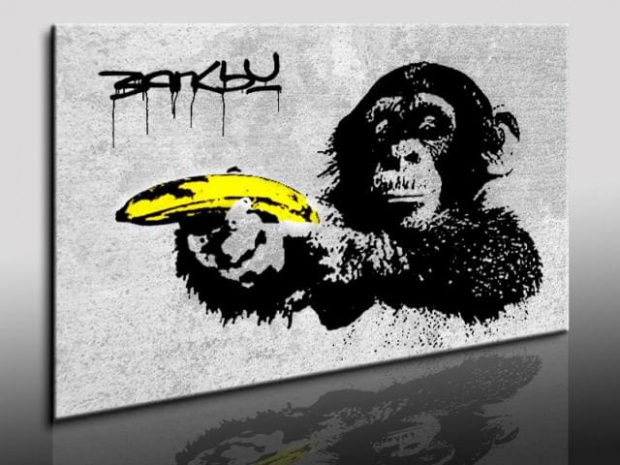 Banksy-Banane - 90x60cm Leinwand Kunstdruck Graffiti dzial reprodukcja czyli wydruk cena 39,99 euro wys 0e,wystaw 2szt