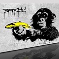 Banksy-Banane - 90x60cm Leinwand Kunstdruck Graffiti dzial reprodukcja czyli wydruk cena 39,99 euro wys 0e,wystaw 2szt