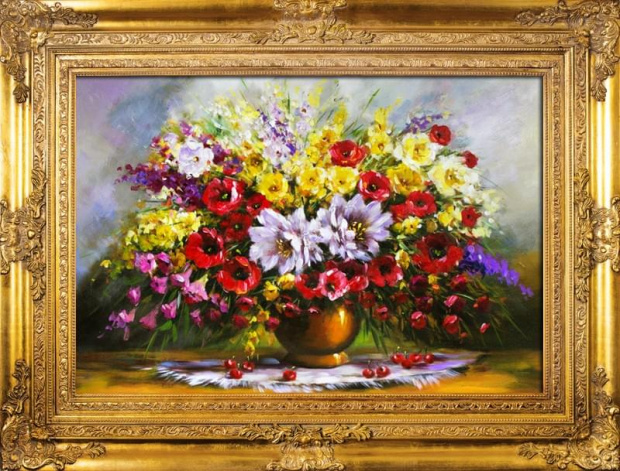 Blumen- Ölgemälde handgemalt Rahmen Sygniert 120x90cm, G16454.
299 euro,wys - 0 euro. #kwiaty