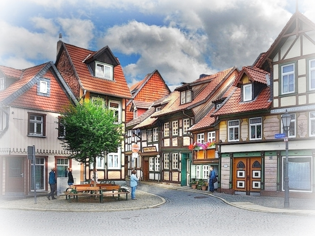 Wernigerode, Kochstrasse - uliczka z najmniejszym domkiem w miescie