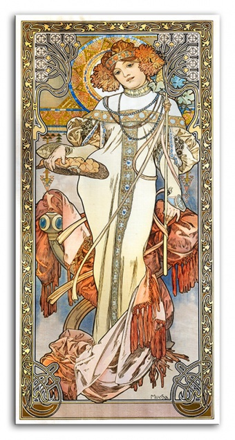 Große Meister Alfons Mucha - 90x45cm Leinwand Kunstdruck ,dzial druck,opis plotno naciagniete...cena 29,99e cena z wysylka
